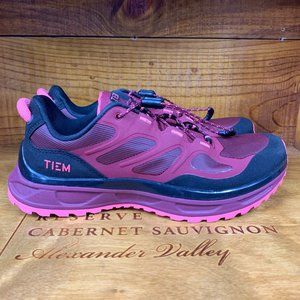 Tiem "Via" Pomegranate Bike Shoes Size 8.5 Cycling Shoes w/Shimano SPD Cleat Set